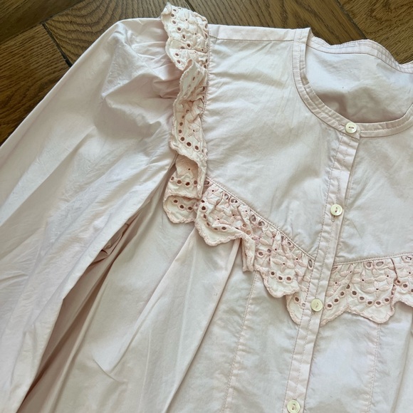 Rebecca Taylor La Vie Cotton Eyelet Ruffle Button down - Picture 5 of 11